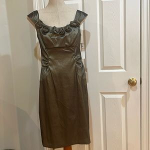 London style dress cocktail party midi formal Christmas green women’s size 10